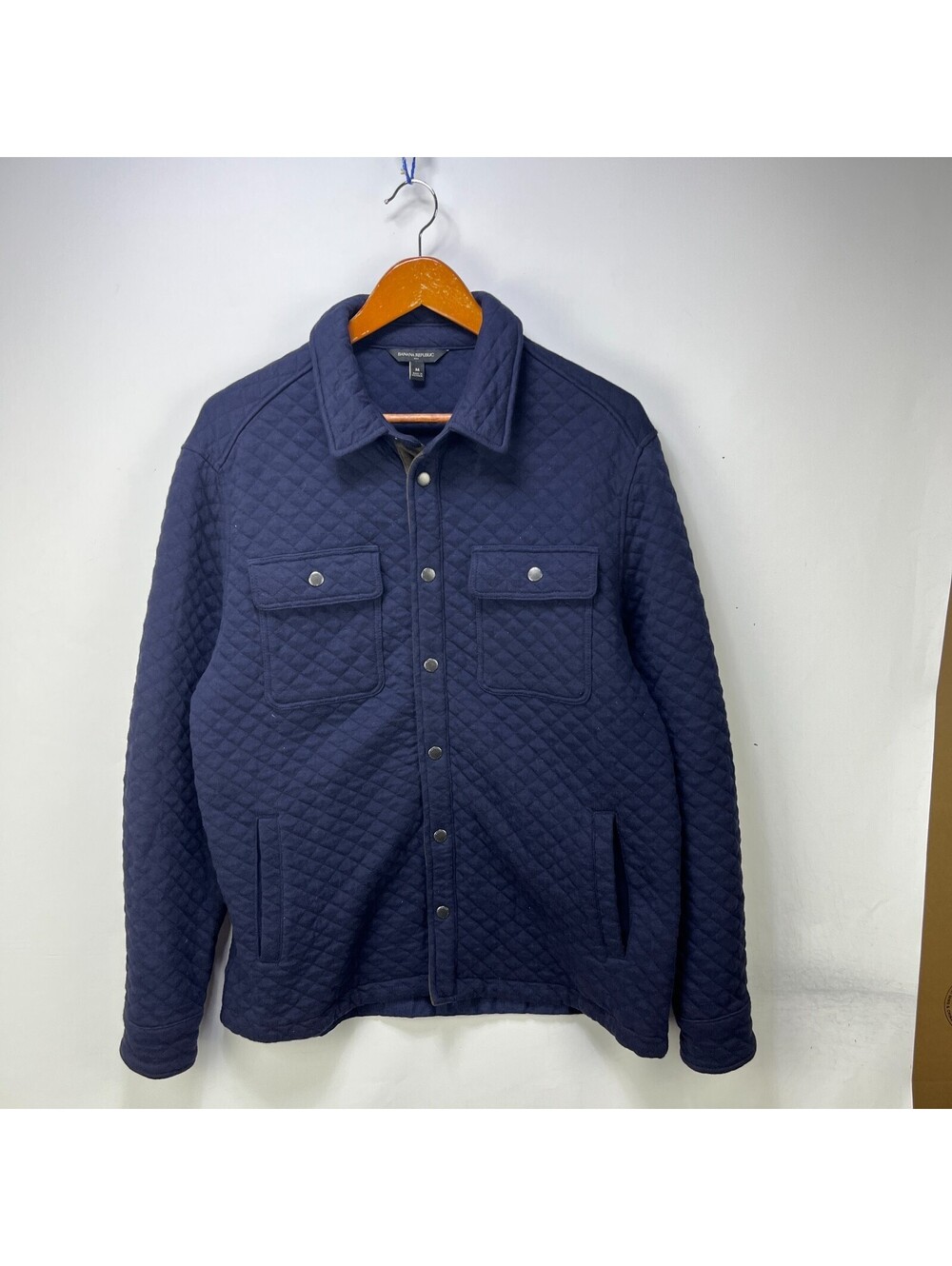 Banana Republic Navy Quilted Snap Button Jacket M